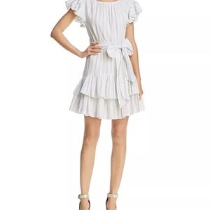 C&C California Elegant White Ruffle Dress